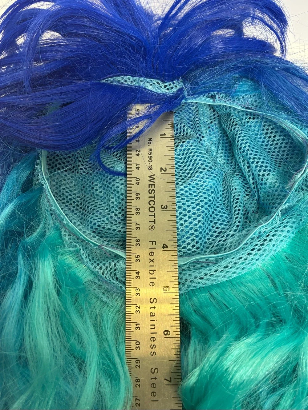 Wig Blue Teal Long Hair With Bangs Wavy Curls Costume Halloween Cosplay Theatre